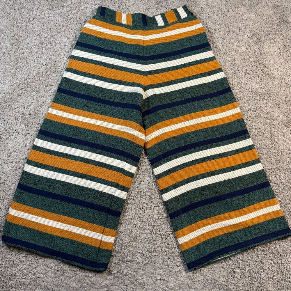 Corey Lynn Calter Anthropologie Cropped Wide Leg Pants Womens Small Striped
